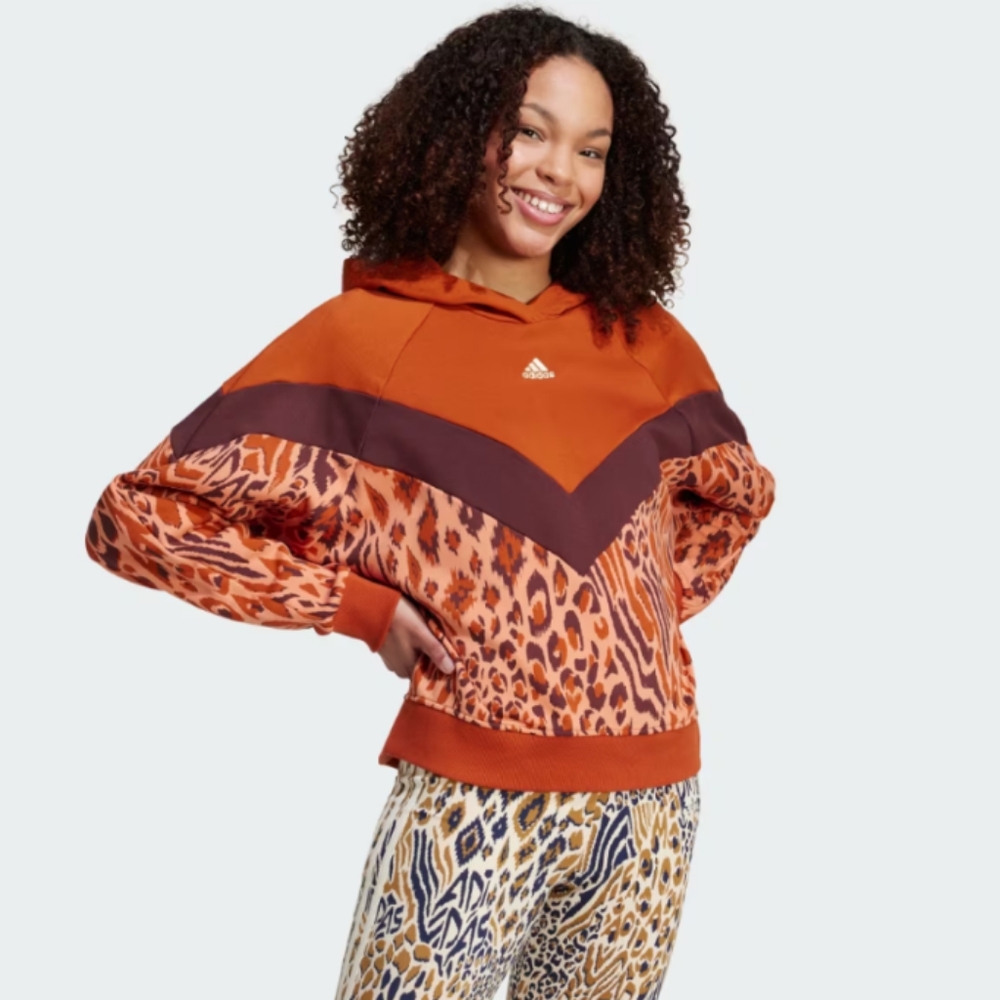 NWT FARM Rio Hoodie Adidas Collaboration Sweatshirt Animal Print Womens Size XL - Picture 5 of 7